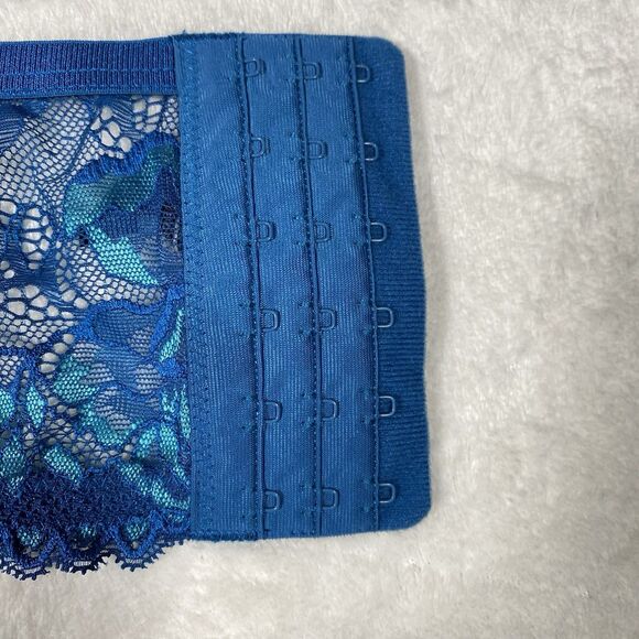 Torrid Curve Longline Bra Women's Plus Sz 4 Blue Lace Underwire Sheer Unlined - Picture 4 of 8